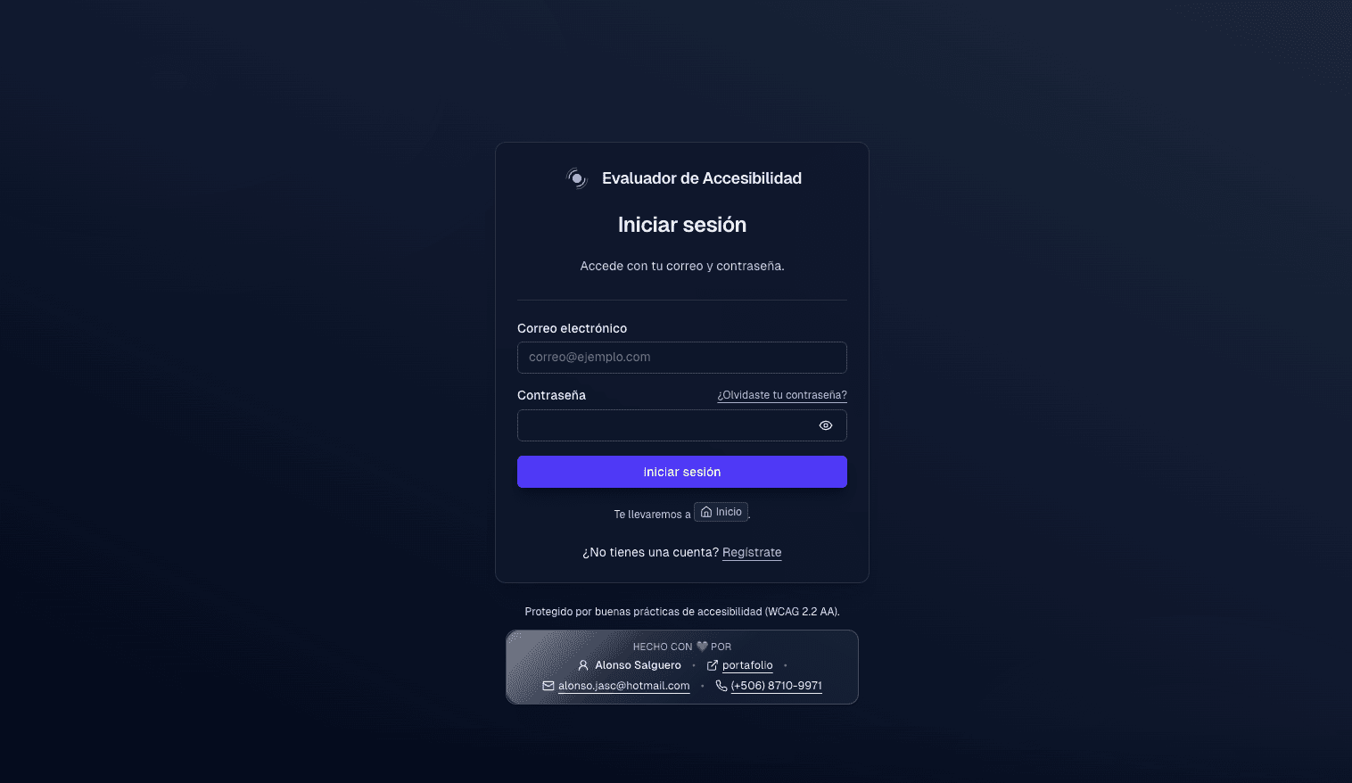 Captura de wcag-agent — CLI de Accesibilidad con IA